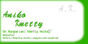 aniko kmetty business card